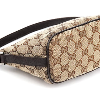 Gucci 141809 Beige Brown GG Boat Pochette