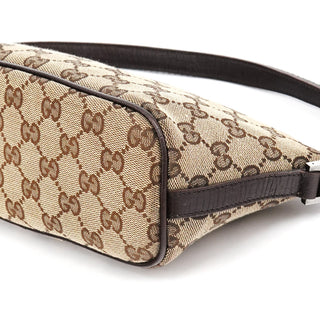 Gucci 141809 Beige Brown GG Boat Pochette