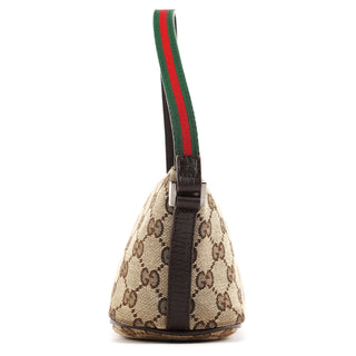 Gucci 141809 Beige Brown GG Boat Pochette