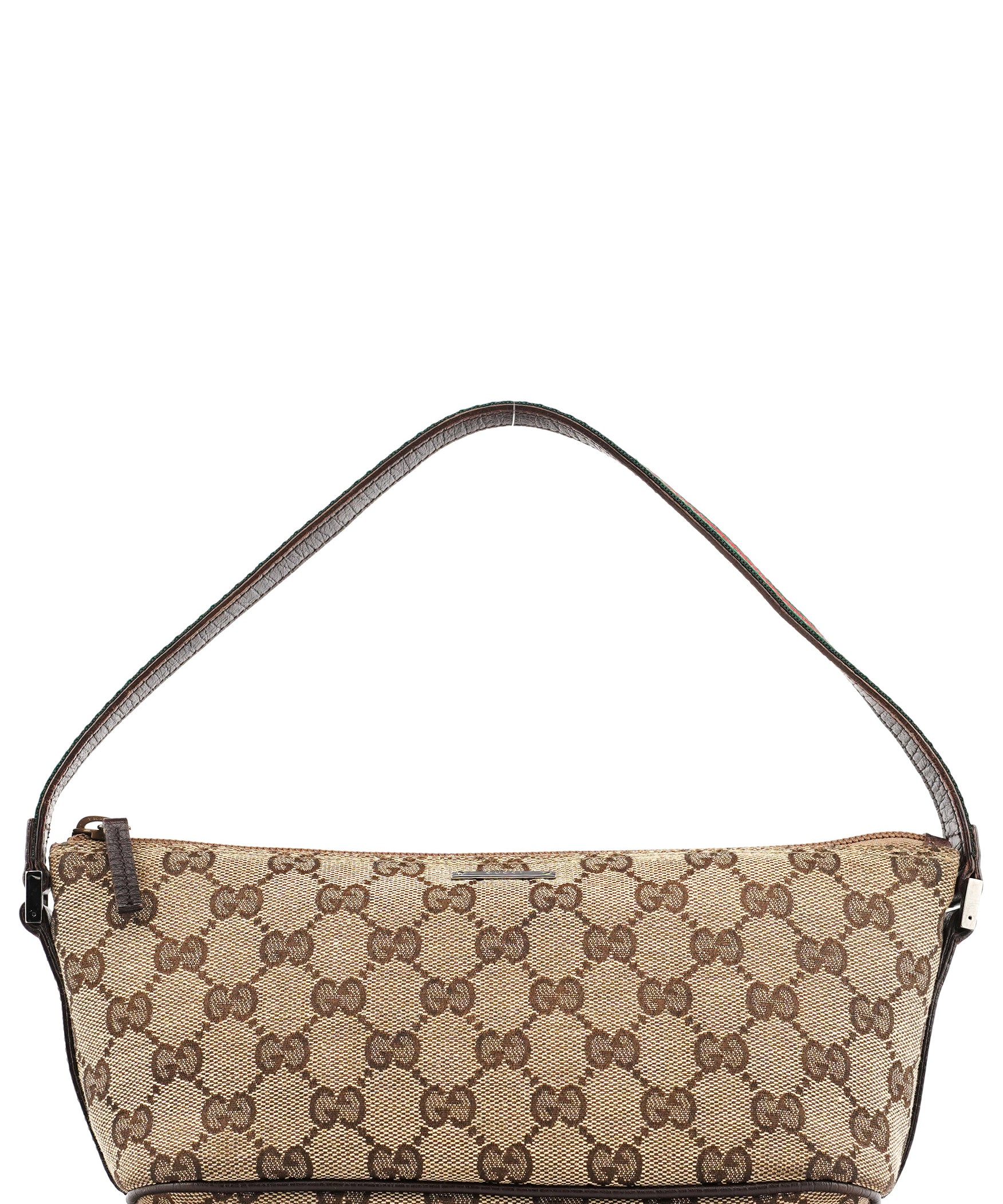 Gucci 141809 Beige Brown GG Boat Pochette