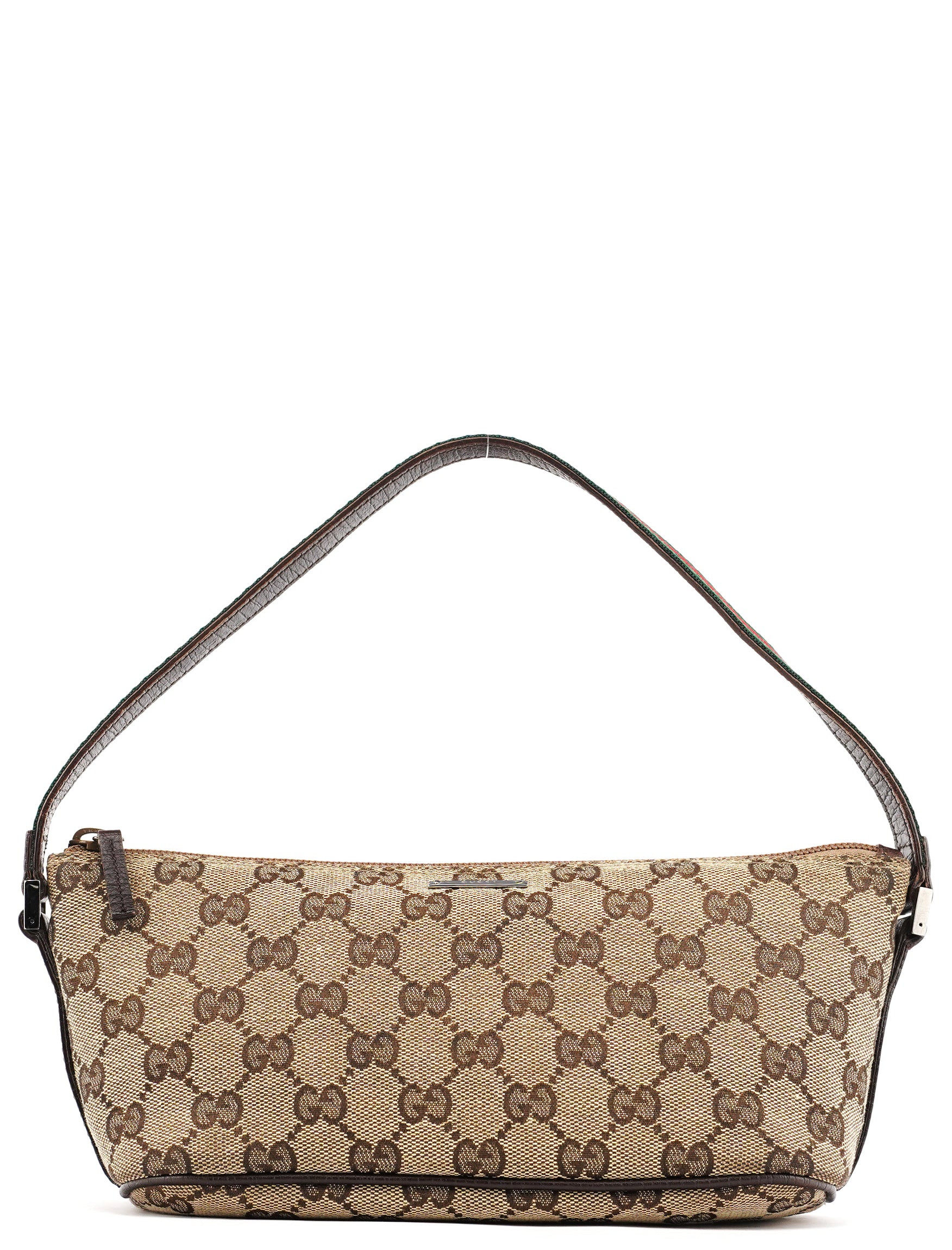Gucci 141809 Beige Brown GG Boat Pochette
