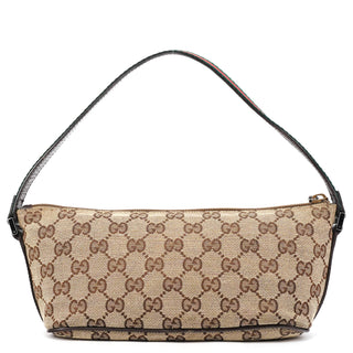 Gucci 141809 Beige Brown GG Boat Pochette