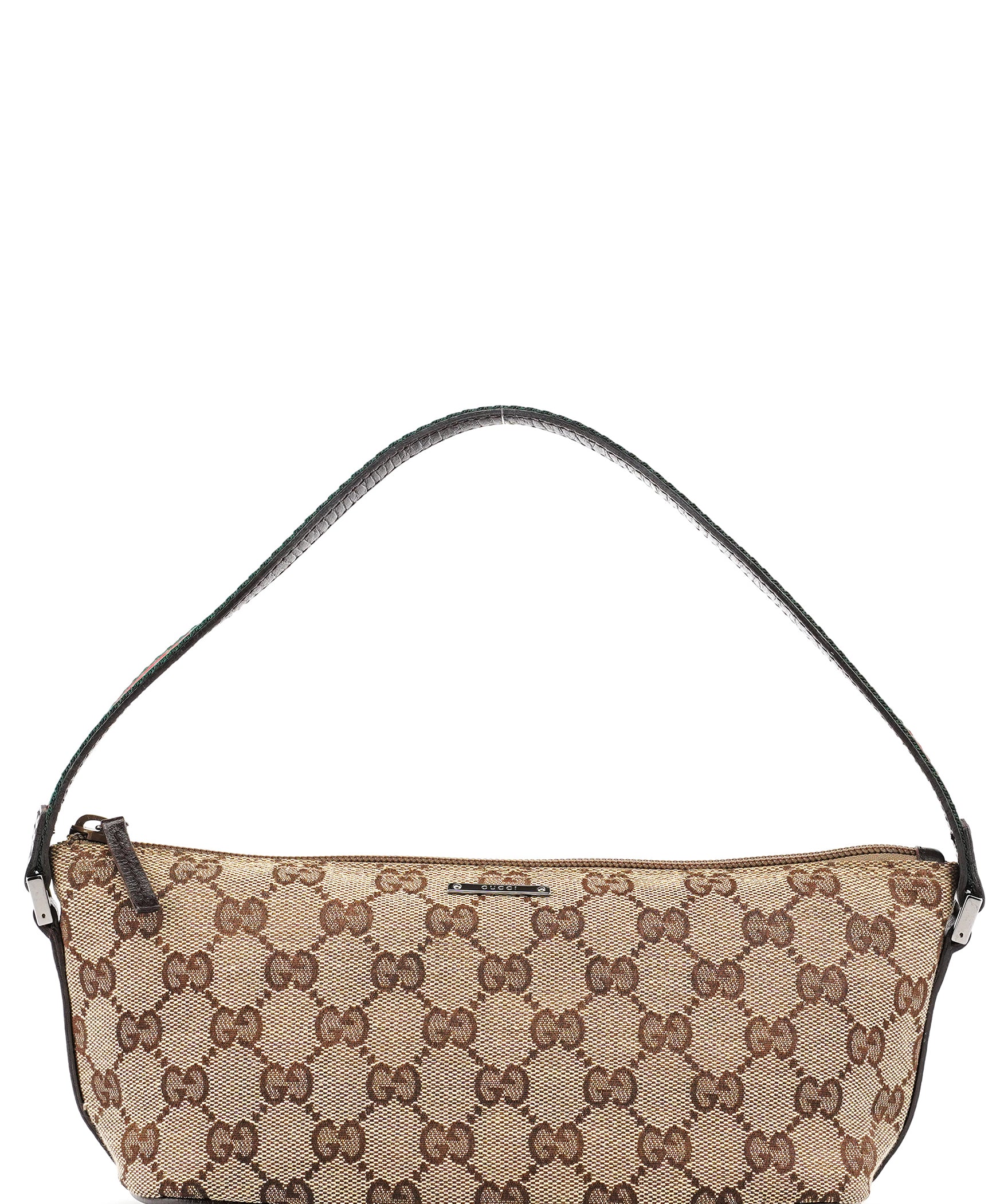 Gucci 141809 Beige Brown GG Boat Pochette