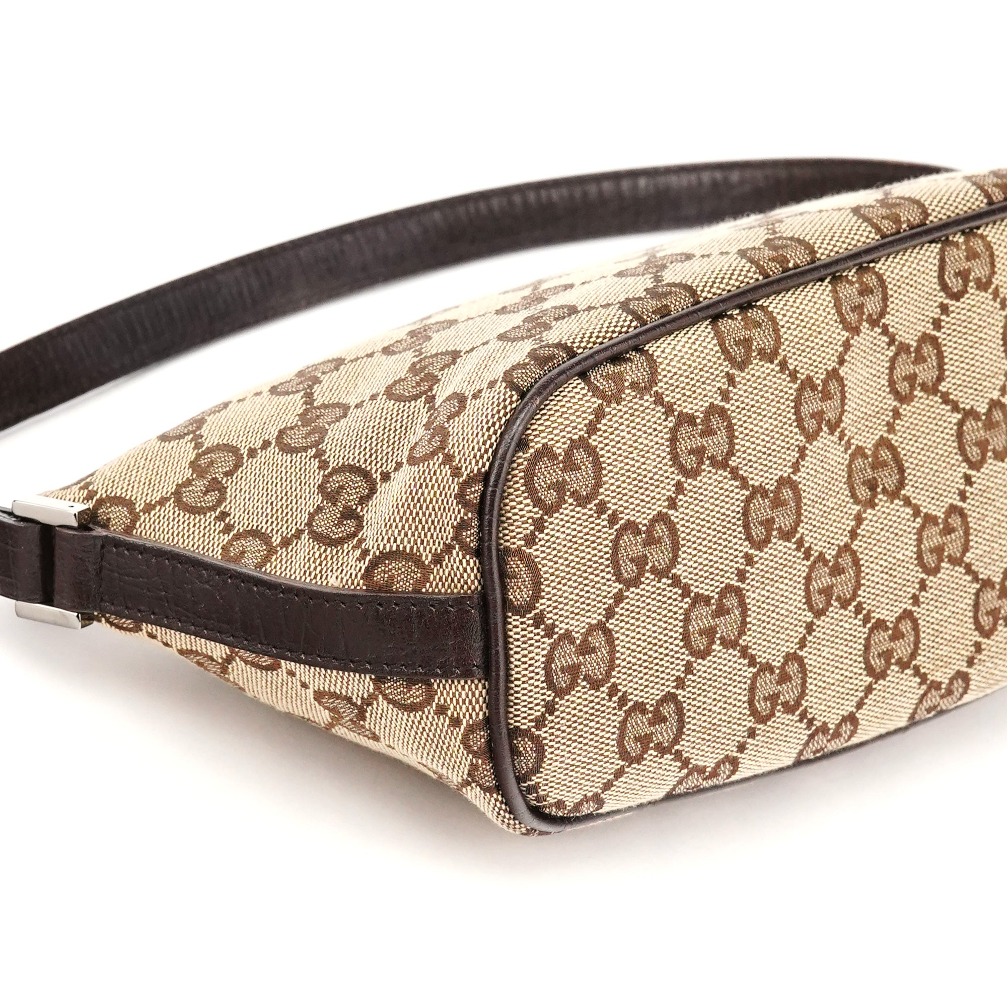Gucci 141809 Beige Brown GG Boat Pochette