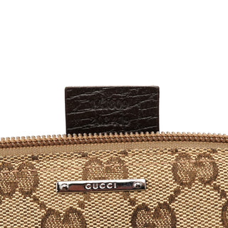 Gucci 141809 Beige Brown GG Boat Pochette