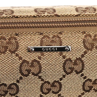 Gucci 141809 Beige Brown GG Boat Pochette