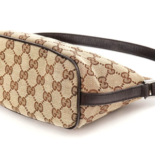 Gucci 141809 Beige Brown GG Boat Pochette