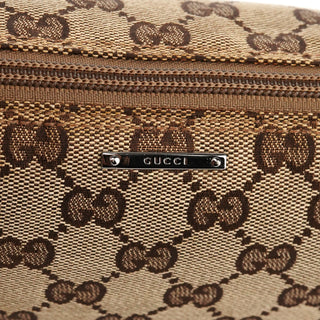 Gucci 141809 Beige Brown GG Boat Pochette