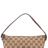 Gucci 141809 Beige Brown GG Boat Pochette