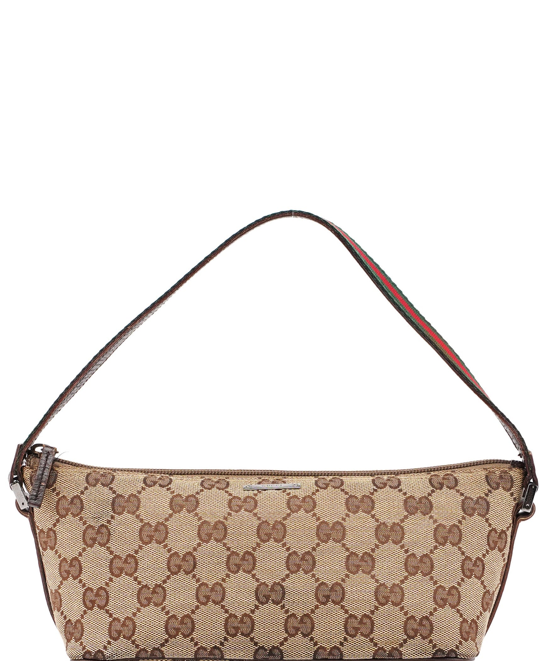 Gucci 141809 Beige Brown GG Boat Pochette