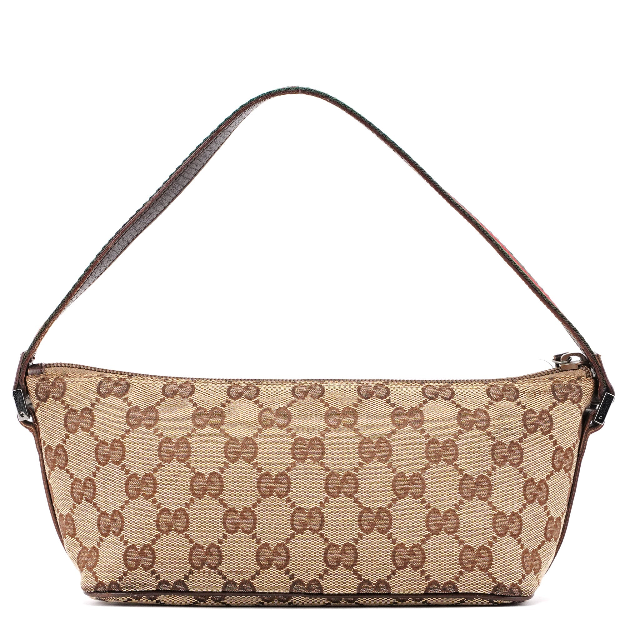 Gucci 141809 Beige Brown GG Boat Pochette