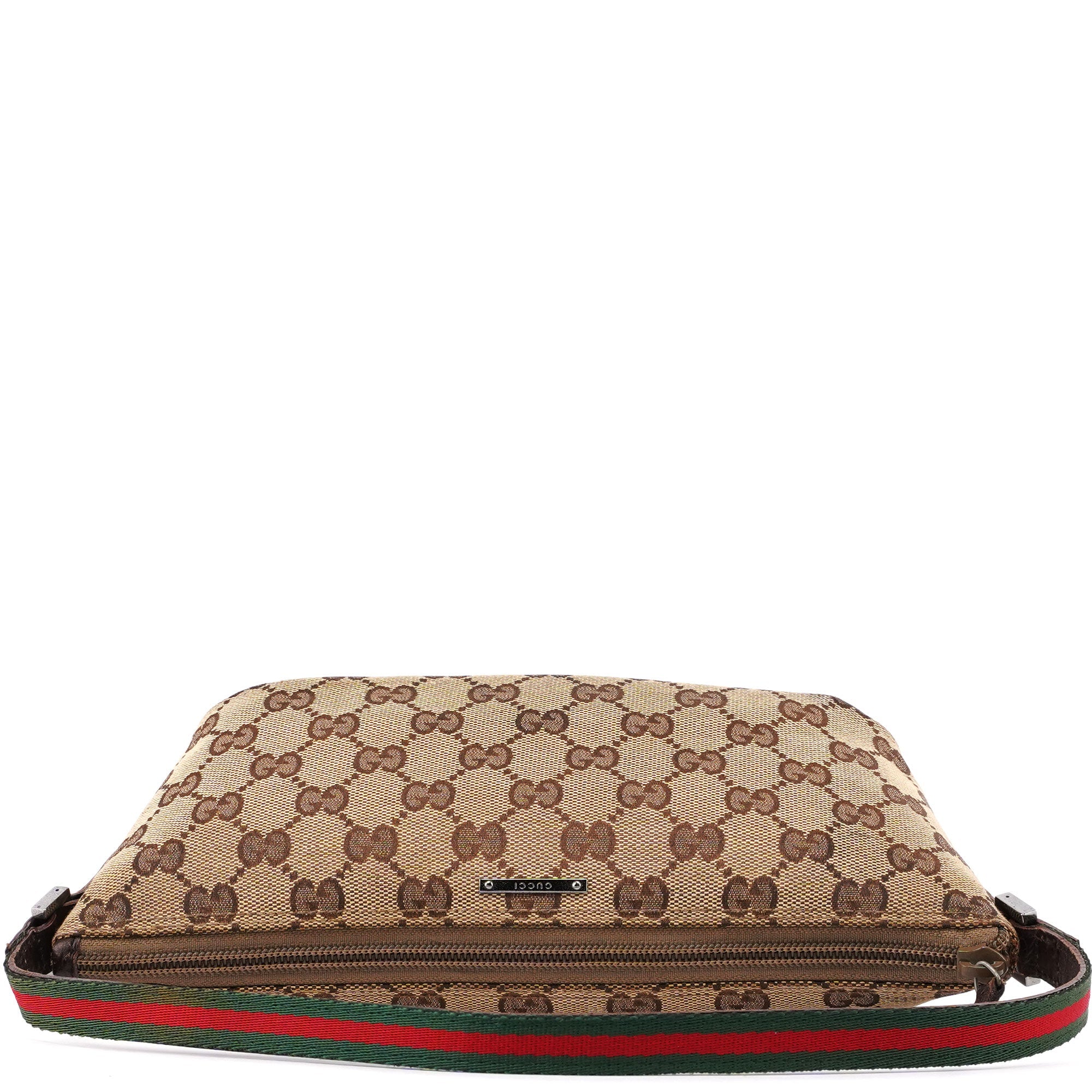 Gucci 141809 Beige Brown GG Boat Pochette