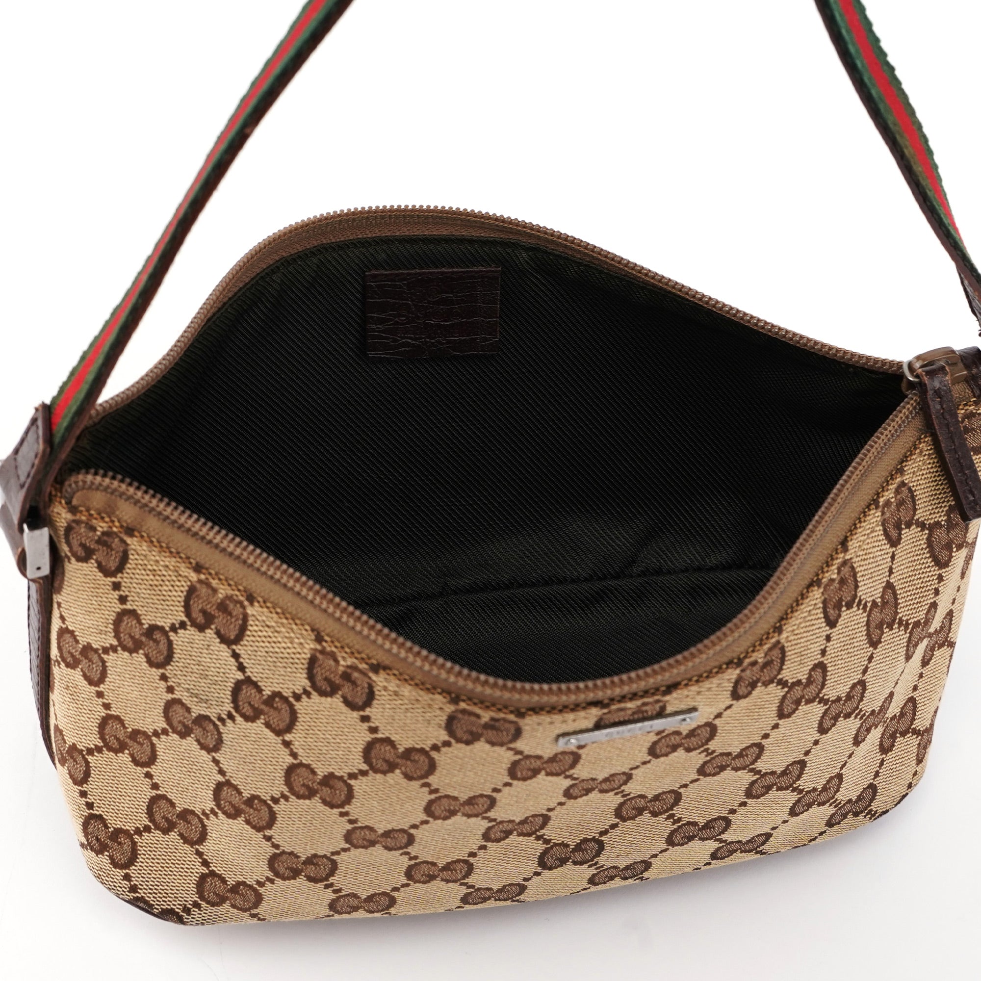 Gucci 141809 Beige Brown GG Boat Pochette