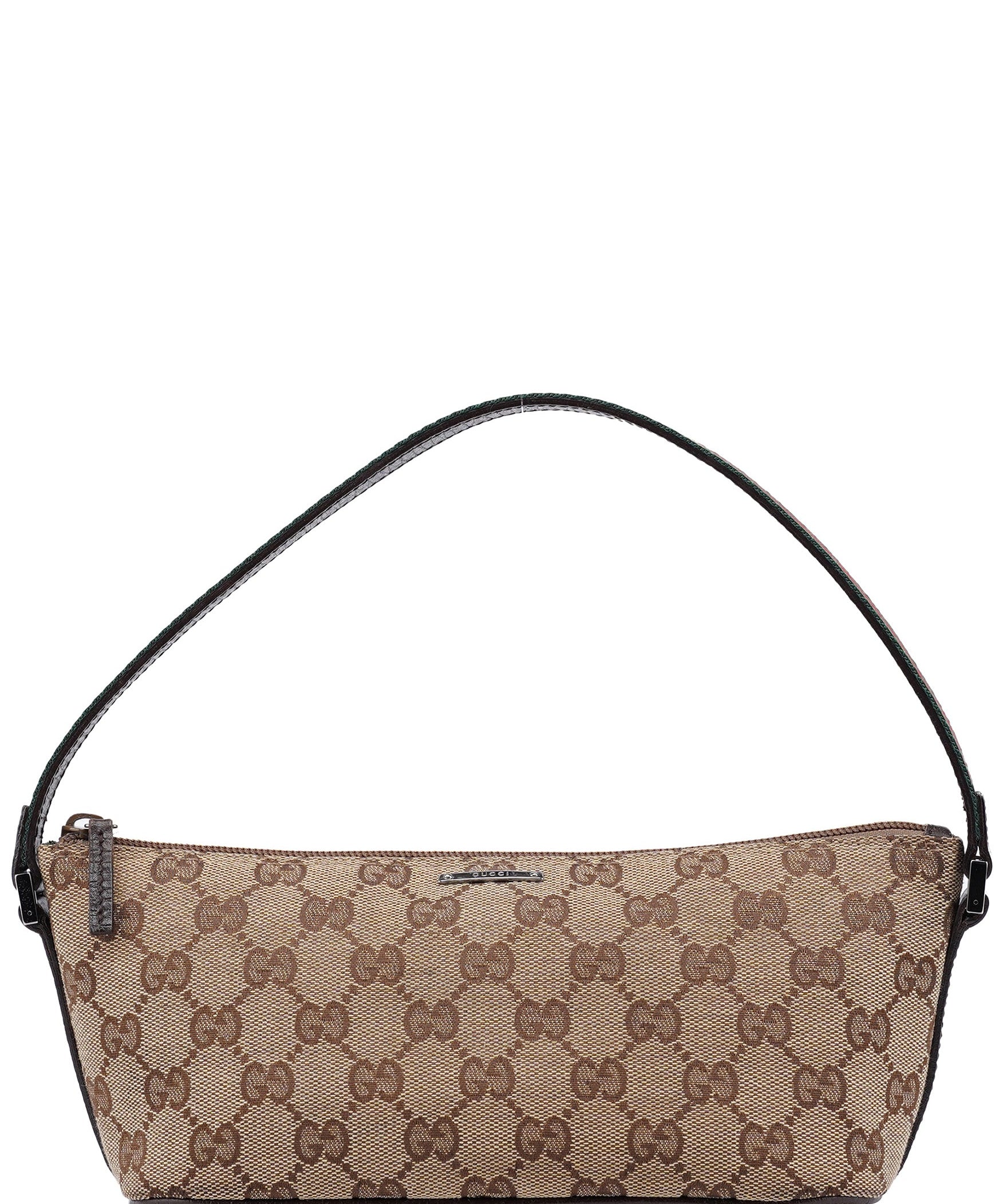 Gucci 141809 Beige Brown GG Boat Pochette
