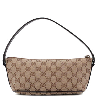 Gucci 141809 Beige Brown GG Boat Pochette