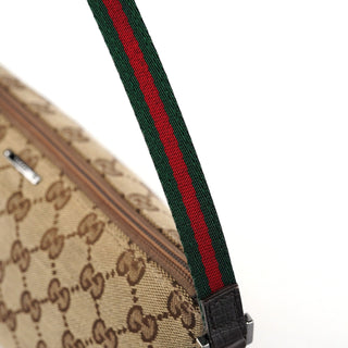 Gucci 141809 Beige Brown GG Boat Pochette