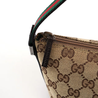 Gucci 141809 Beige Brown GG Boat Pochette