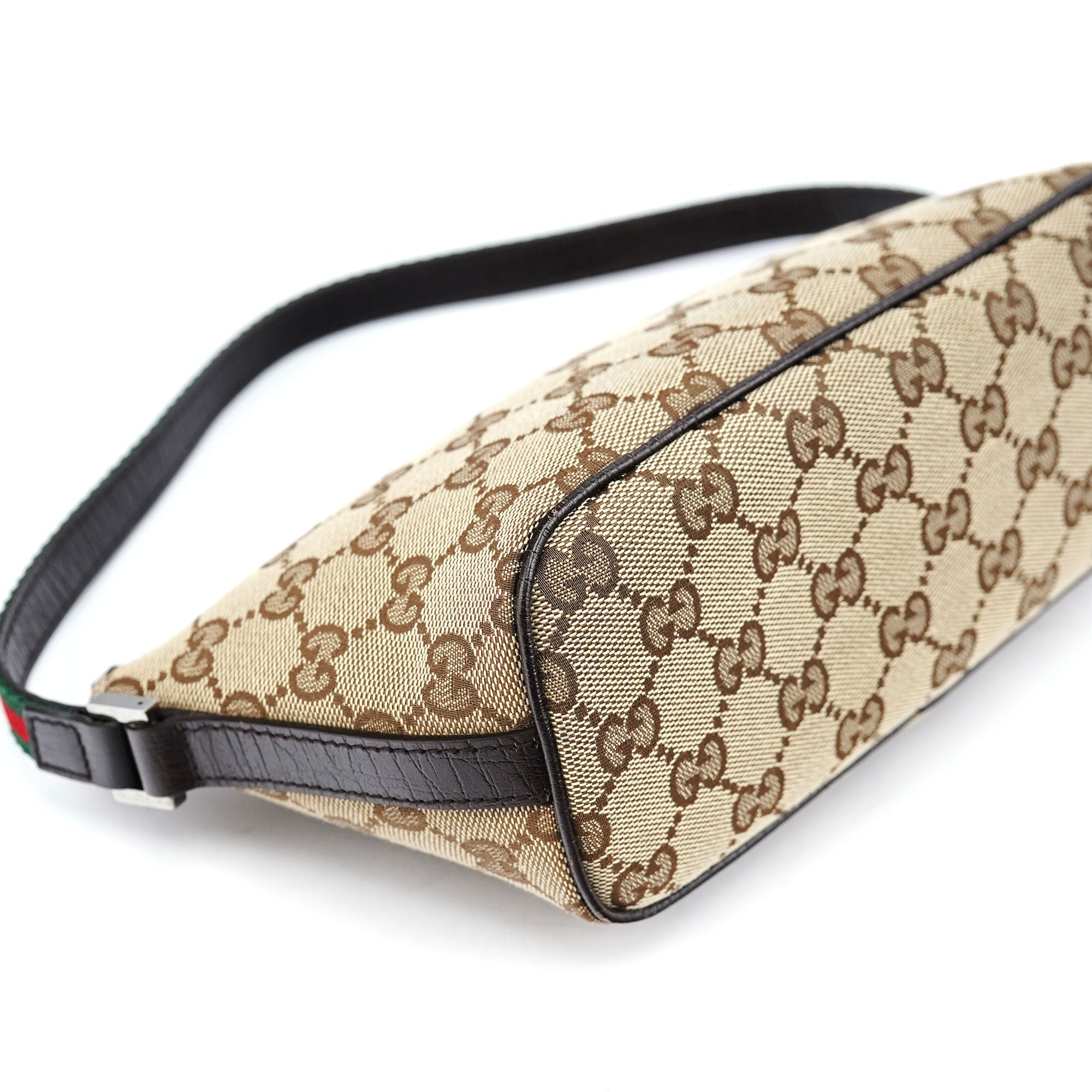 Gucci 141809 Beige Brown GG Boat Pochette