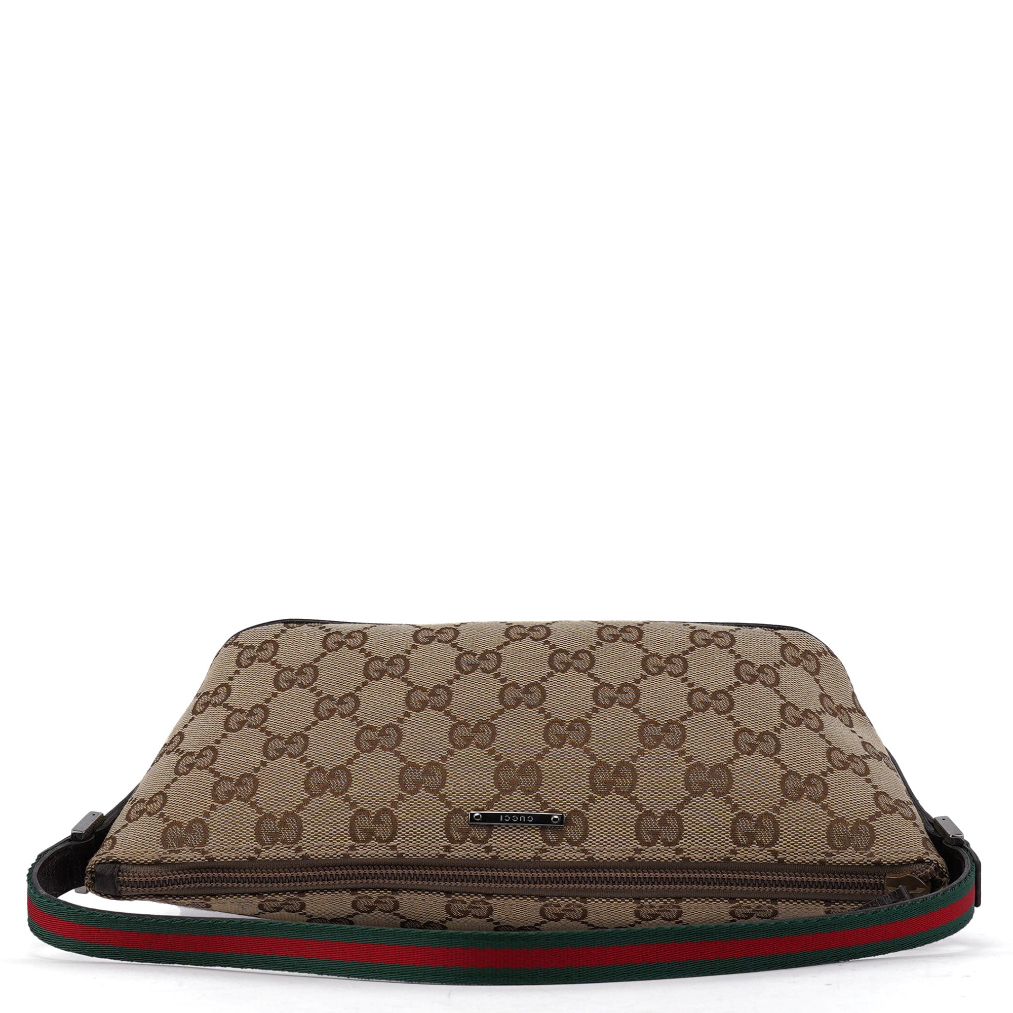 Gucci 141809 Beige Brown GG Boat Pochette