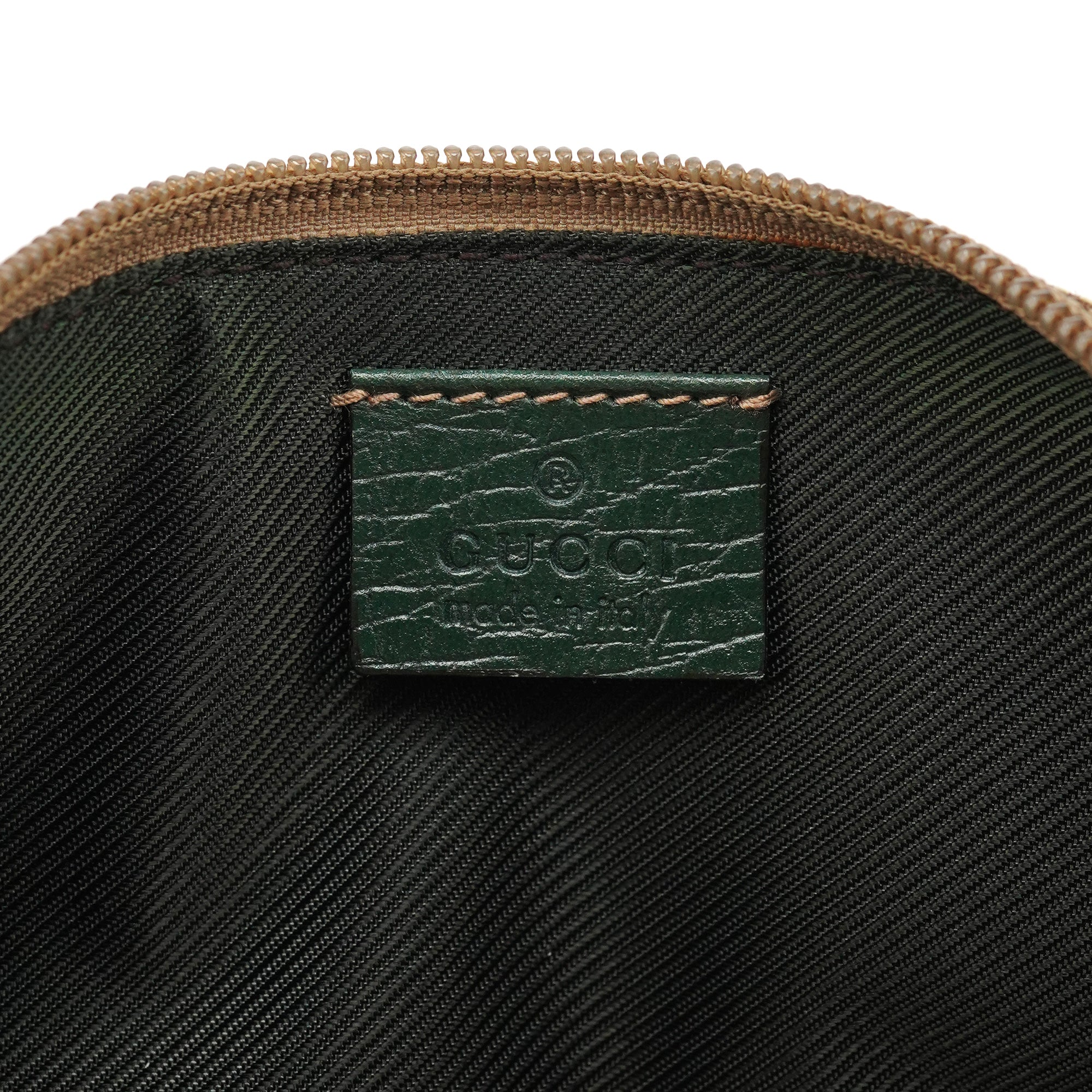 Gucci 141809 Beige Green GG Boat Pochette