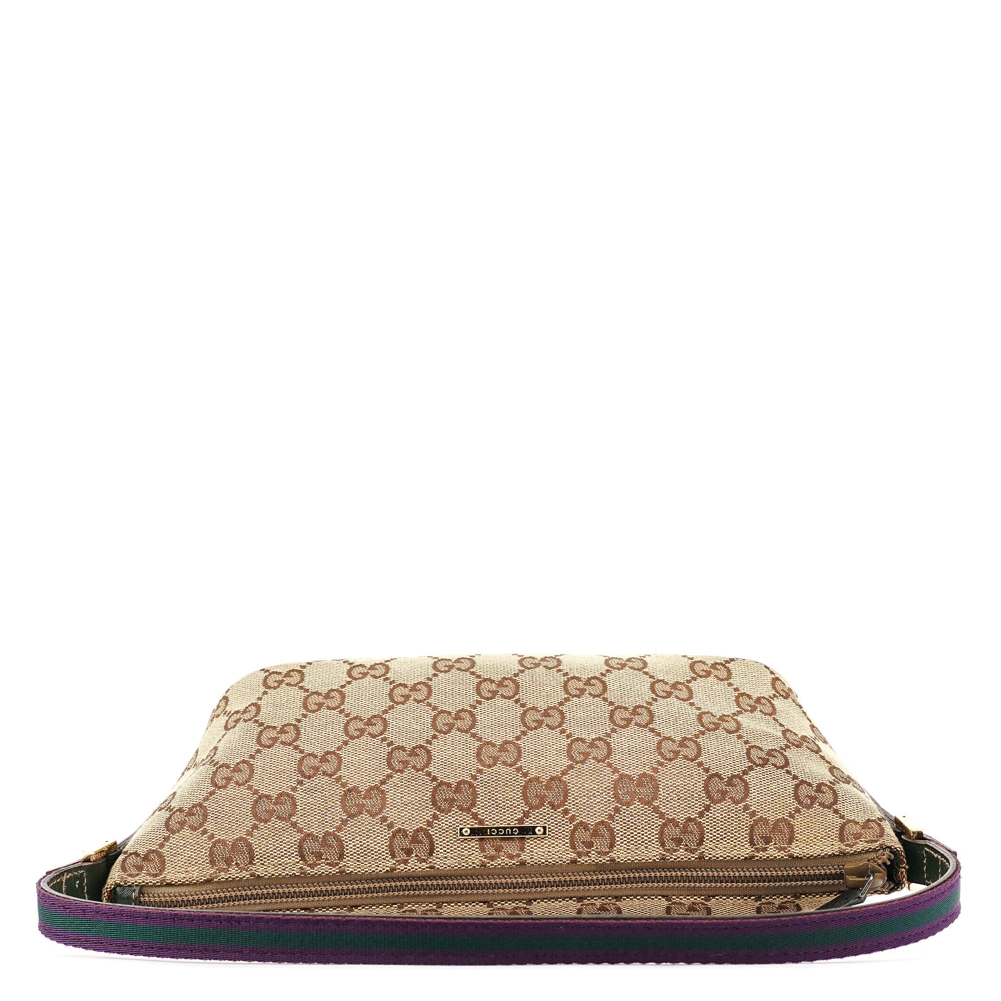 Gucci 141809 Beige Green GG Boat Pochette
