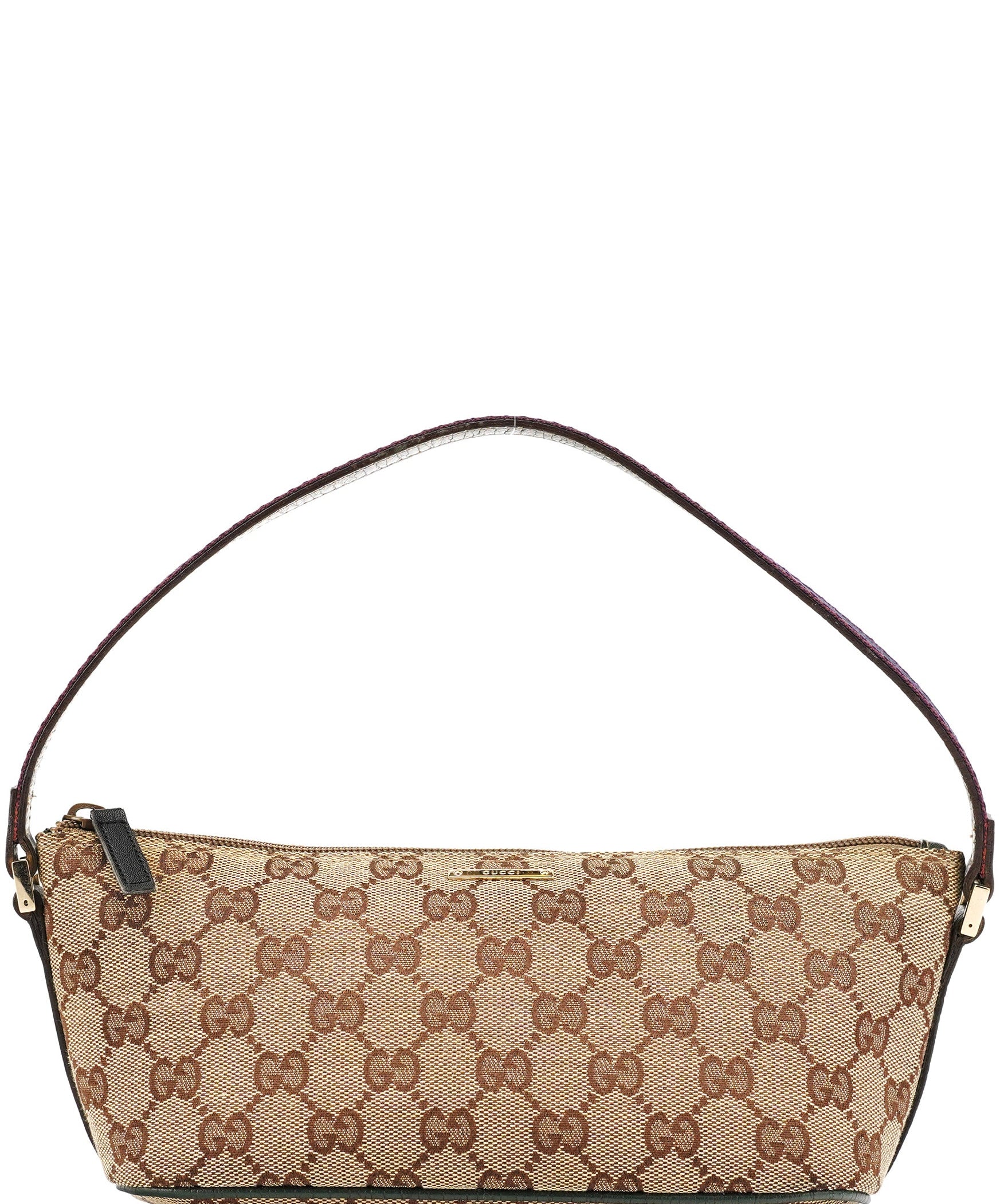 Gucci 141809 Beige Green GG Boat Pochette