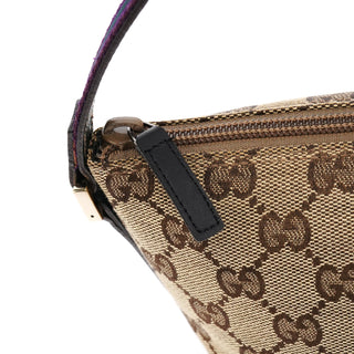 Gucci 141809 Beige Green GG Boat Pochette
