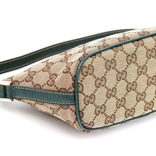 Gucci 141809 Beige Green GG Boat Pochette
