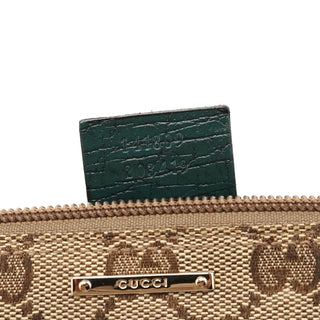 Gucci 141809 Beige Green GG Boat Pochette