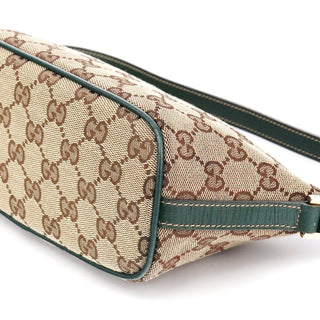 Gucci 141809 Beige Green GG Boat Pochette
