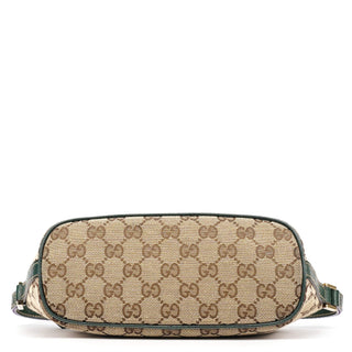 Gucci 141809 Beige Green GG Boat Pochette