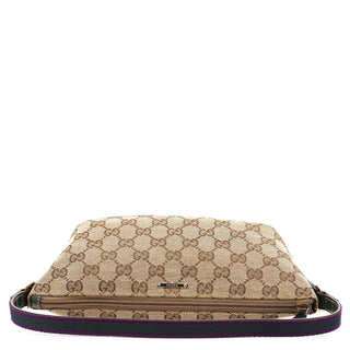 Gucci 141809 Beige Green GG Boat Pochette