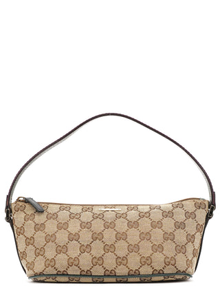 Gucci 141809 Beige Green GG Boat Pochette