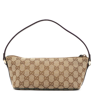 Gucci 141809 Beige Green GG Boat Pochette