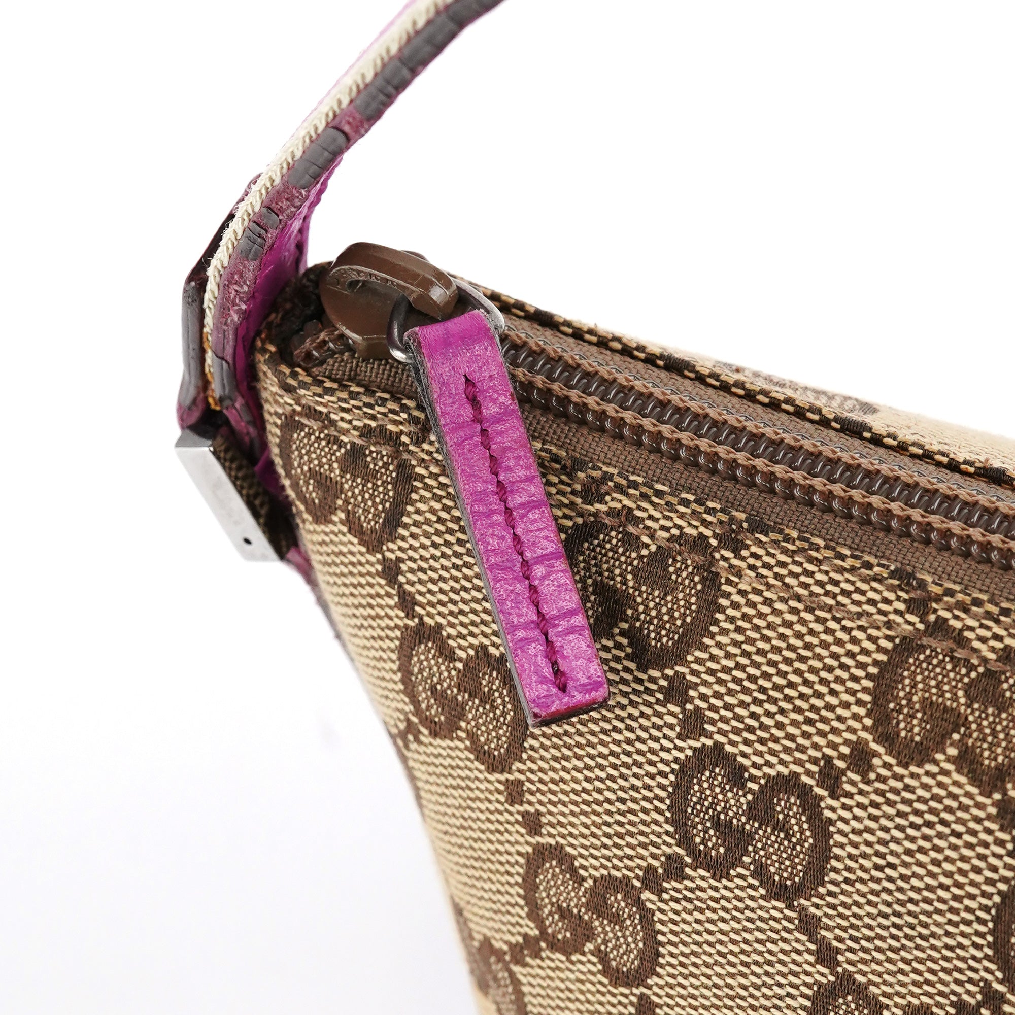 Gucci 141809 Beige Pink GG Boat Pochette