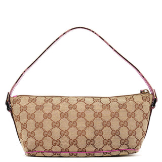 Gucci 141809 Beige Pink GG Boat Pochette
