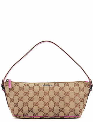 Gucci 141809 Beige Pink GG Boat Pochette
