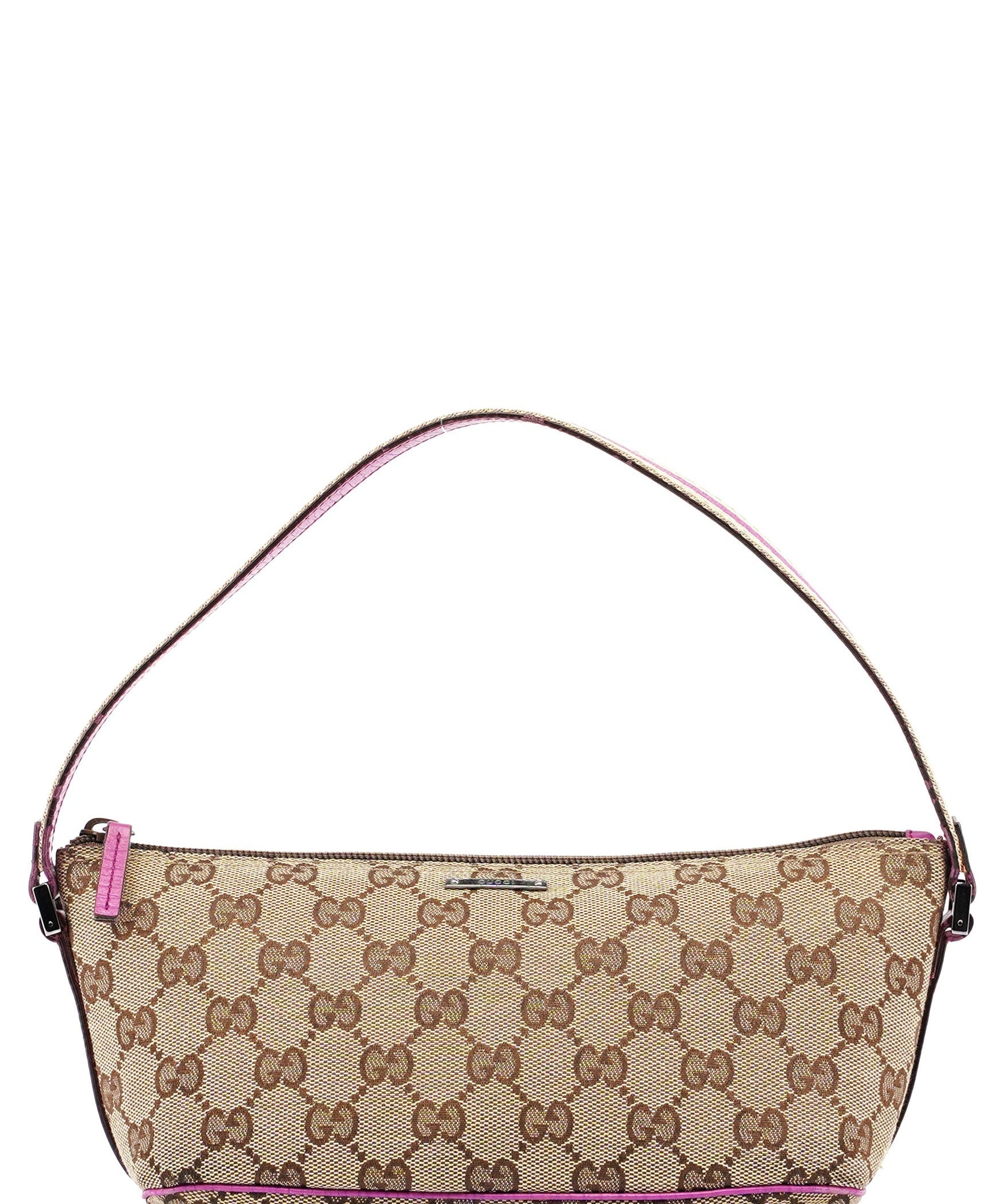 Gucci 141809 Beige Pink GG Boat Pochette