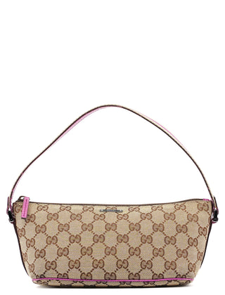 Gucci 141809 Beige Pink GG Boat Pochette