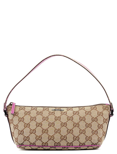 Gucci 141809 Beige Pink GG Boat Pochette