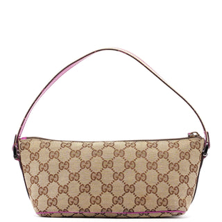 Gucci 141809 Beige Pink GG Boat Pochette