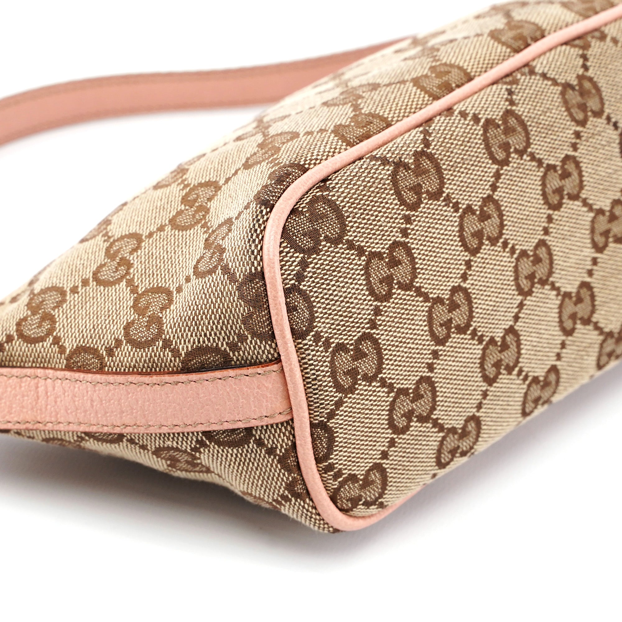 Gucci 141809 Beige Pink GG Boat Pochette