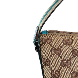 Gucci 141809 Beige Turquoise GG Boat Pochette