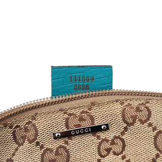 Gucci 141809 Beige Turquoise GG Boat Pochette