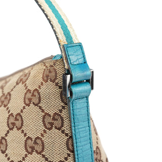 Gucci 141809 Beige Turquoise GG Boat Pochette