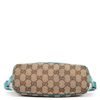 Gucci 141809 Beige Turquoise GG Boat Pochette