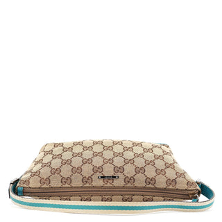 Gucci 141809 Beige Turquoise GG Boat Pochette