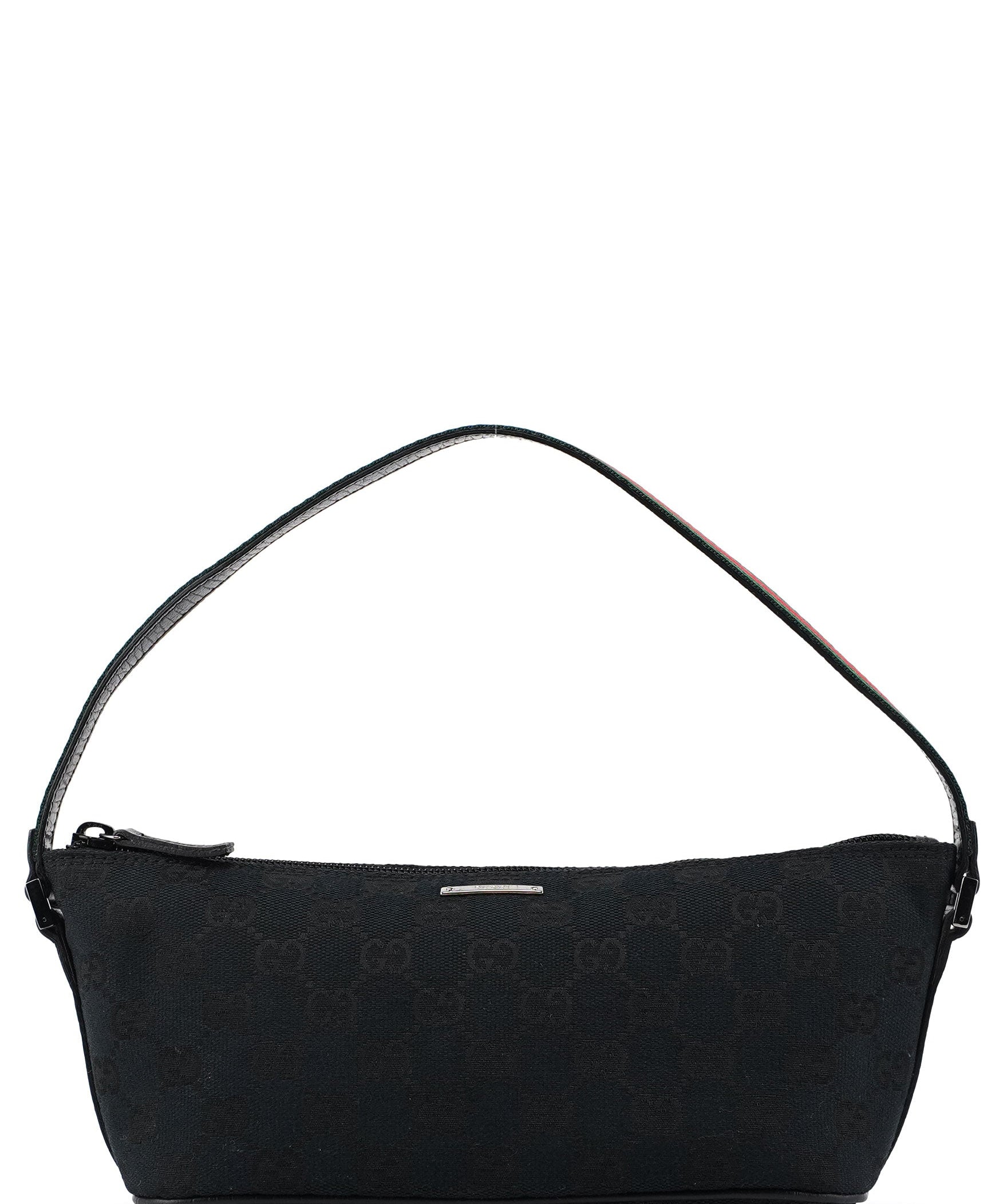 Gucci 141809 Black GG Boat Pochette Bag