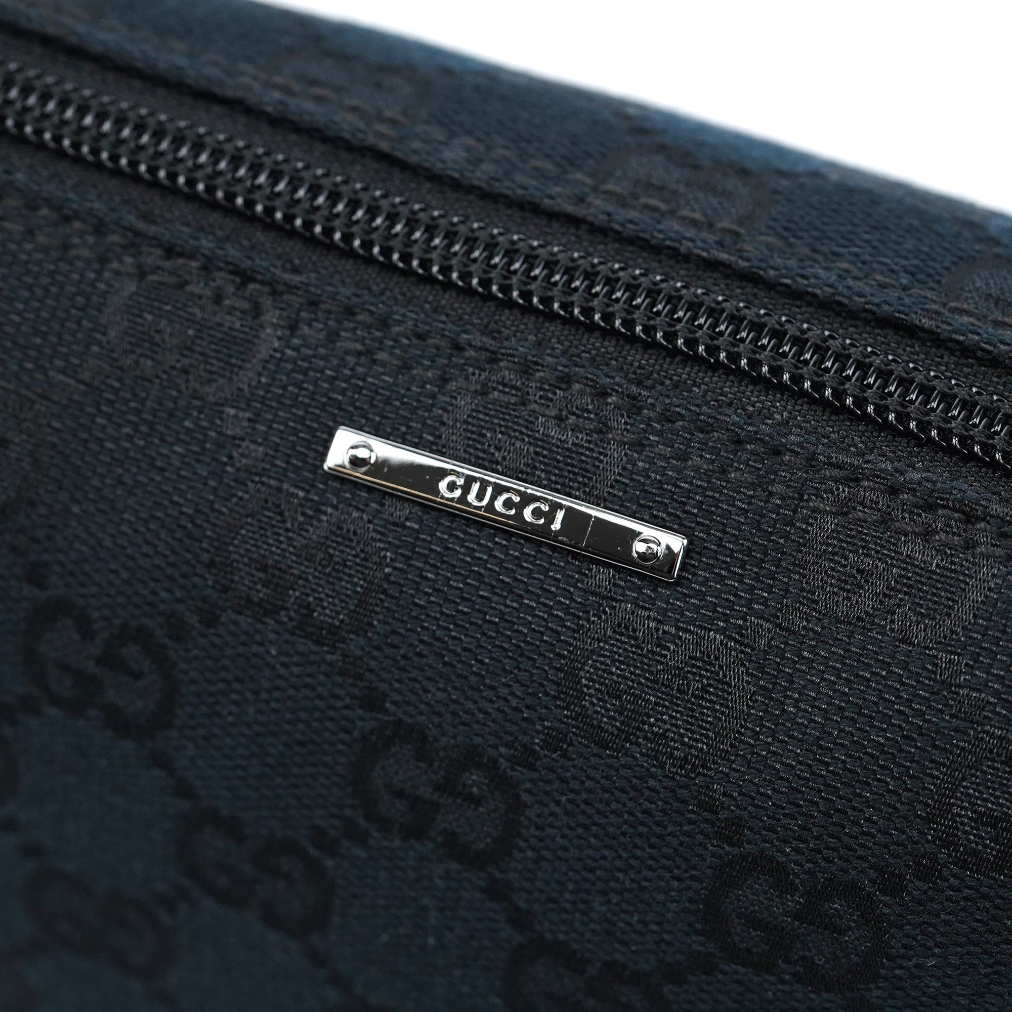 Gucci 141809 Black GG Boat Pochette Bag