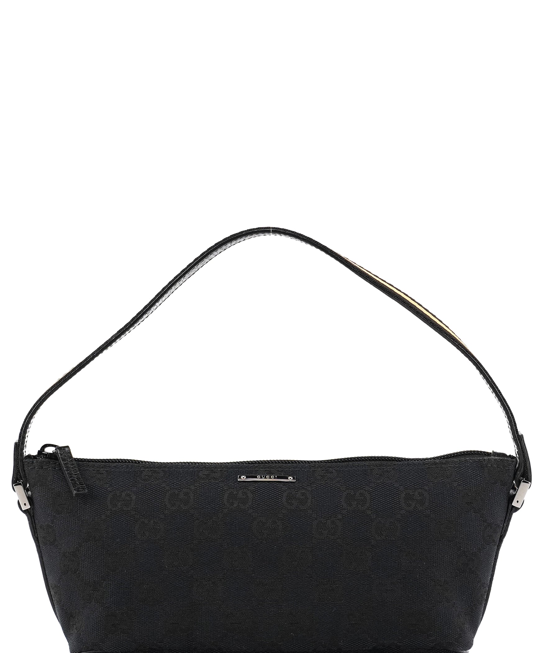 Gucci 141809 Black GG Canvas GG Boat Pochette